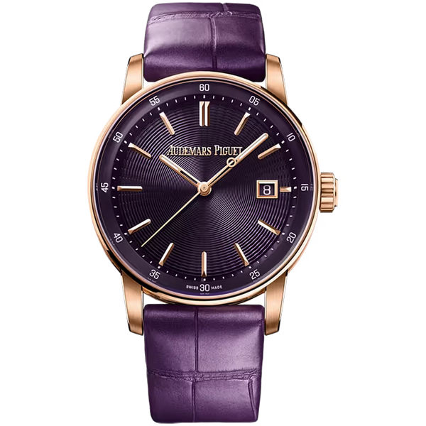 Audemars Piguet Code 11.59 Purple Dial Rose Gold Leather Strap 38mm