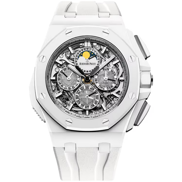 Audemars Piguet Royal Oak Offshore Skeleton Dial Grand Complication White Ceramic Rubber Strap 44mm