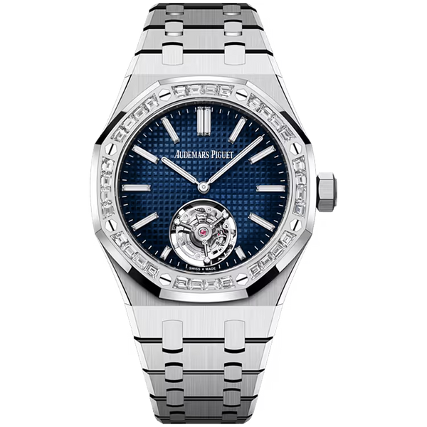 Audemars Piguet Royal Oak Blue Diamond Dial Flying Tourbillon Extra-Thin White Gold Diamond Bezel 37mm