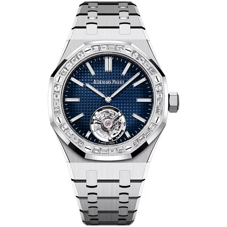 Audemars Piguet Royal Oak Blue Diamond Dial Flying Tourbillon Extra-Thin White Gold Diamond Bezel 37mm - Image 1