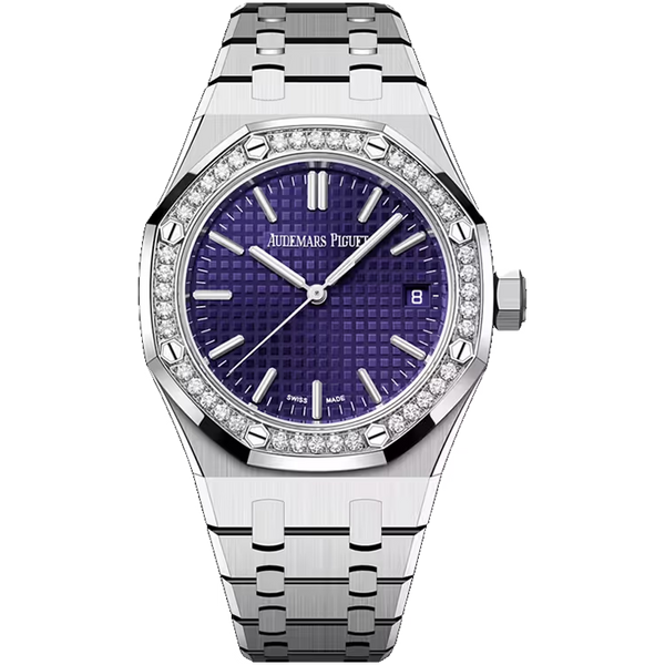 Audemars Piguet Royal Oak Purple Dial White Gold Diamond Bezel 37mm
