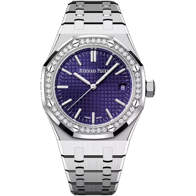 Audemars Piguet Royal Oak Purple Dial White Gold Diamond Bezel 37mm - Image 1