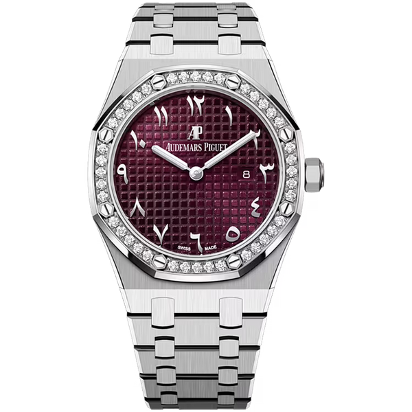 Audemars Piguet Royal Oak Red Arabic Dial Quartz White Gold 33mm