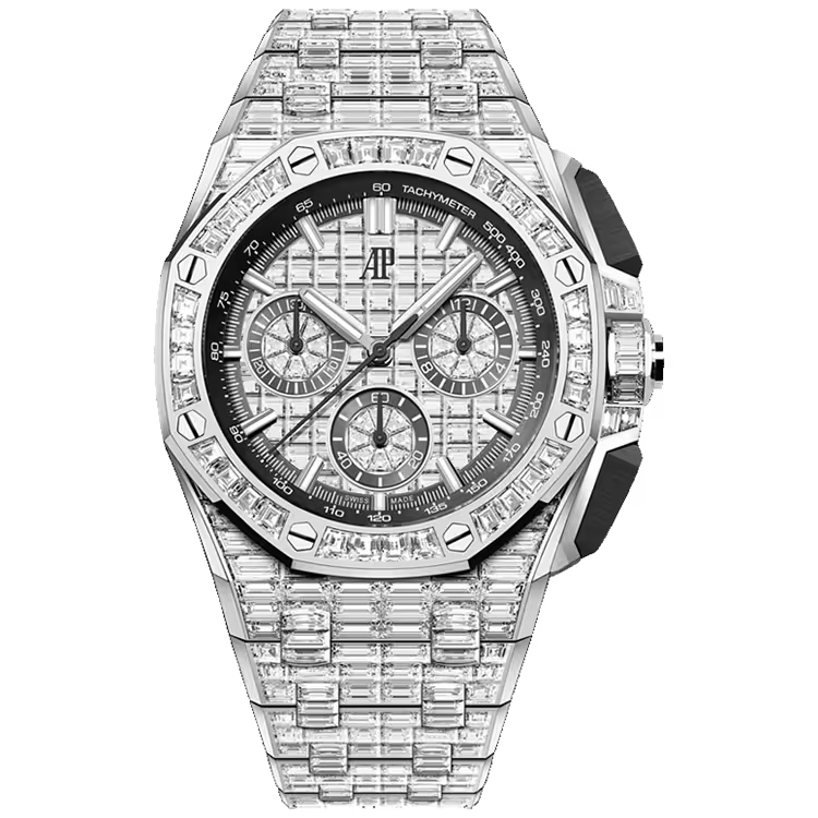 Audemars Piguet Royal Oak Offshore Diamond Pave Dial Chronograph White Gold Diamond Bezel Diamond Bracelet 43mm - Image 1