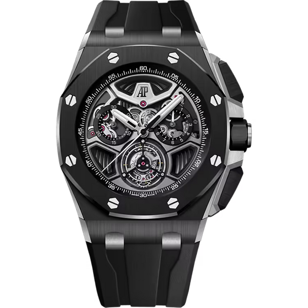 Audemars Piguet Royal Oak Offshore Skeleton Dial Flying Tourbillon Chronograph Black Ceramic 43mm