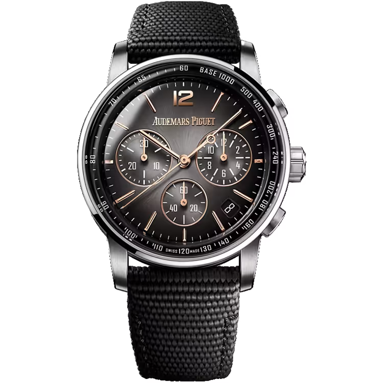 Audemars Piguet Code 11.59 Grey Dial Chronograph Rose Gold Rubber Strap 41mm - Image 1