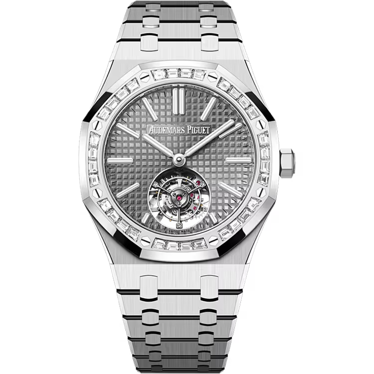 Audemars Piguet Royal Oak Grey Dial Flying Tourbillon White Gold Diamond Bezel 41mm - Image 1