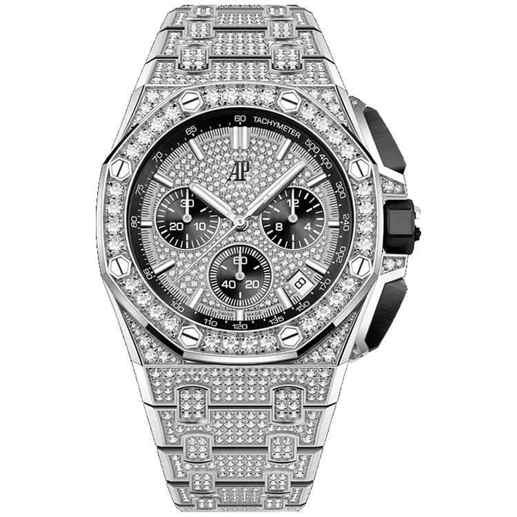 Audemars Piguet Royal Oak Offshore Diamond Pave Dial Chronograph White Gold Diamond Bezel Diamond Bracelet 43mm - Image 1