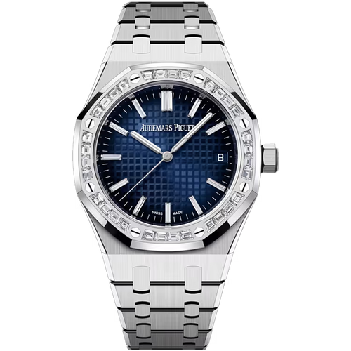 Audemars Piguet Royal Oak Blue Diamond Dial White Gold Diamond Bezel 37mm