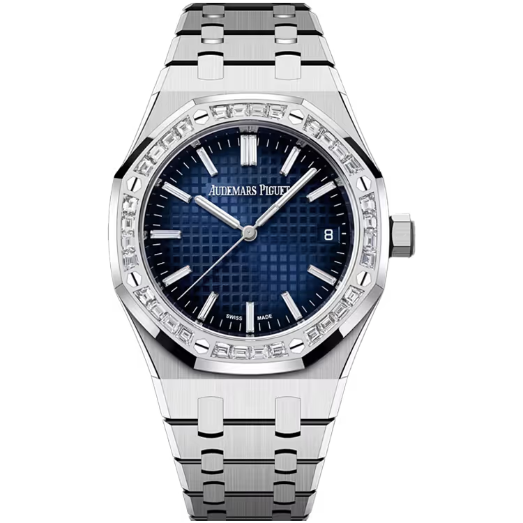 Audemars Piguet Royal Oak Blue Diamond Dial White Gold Diamond Bezel 37mm - Image 1