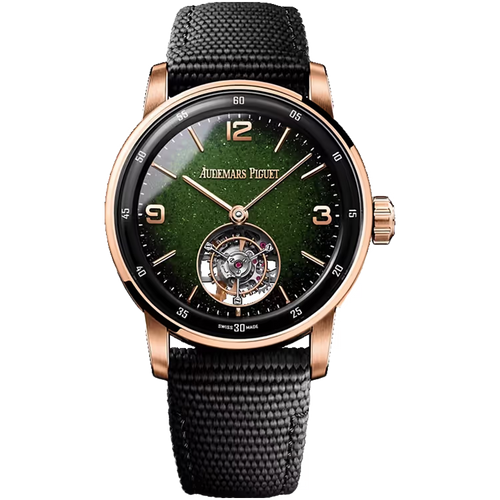 Audemars Piguet Code 11.59 Green Dial Flying Tourbillon Black Ceramic Rubber Strap 41mm