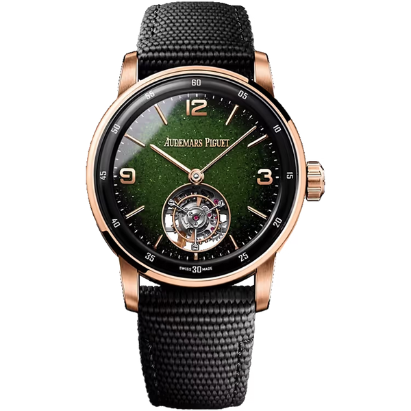 Audemars Piguet Code 11.59 Green Dial Flying Tourbillon Black Ceramic Rubber Strap 41mm