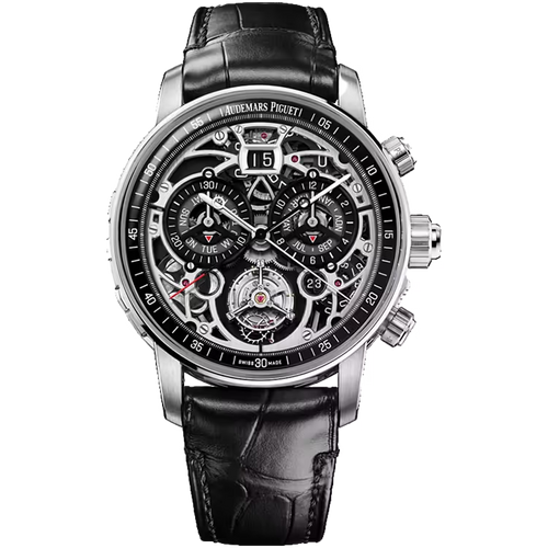 Audemars Piguet Code 11.59 Skeleton Dial Ultra Complication White Gold Leather Strap 41mm