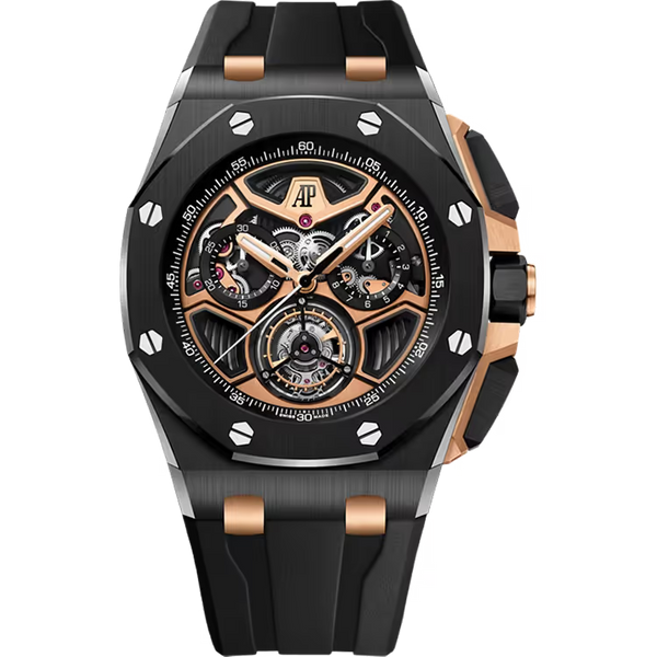 Audemars Piguet Royal Oak Offshore Rose Skeleton Dial Flying Tourbillon Chronograph Black Ceramic 43mm - Limited 50