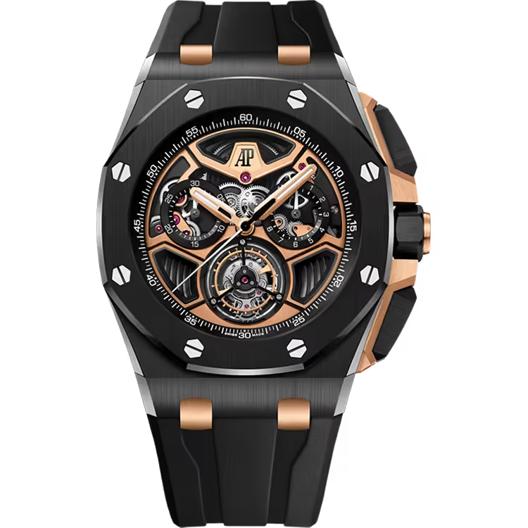 Audemars Piguet Royal Oak Offshore Rose Skeleton Dial Flying Tourbillon Chronograph Black Ceramic 43mm - Limited 50 - Image 1