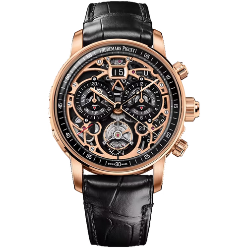 Audemars Piguet Code 11.59 Skeleton Dial Ultra Complication Rose Gold Leather Strap 42mm