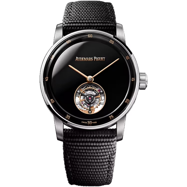 Audemars Piguet Code 11.59 Black Onyx Dial Flying Tourbillon White Gold Rubber Strap 41mm