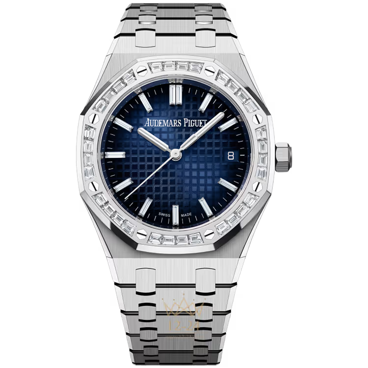 Audemars Piguet Royal Oak Blue Diamond Dial White Gold Diamond Bezel 34mm - Image 1