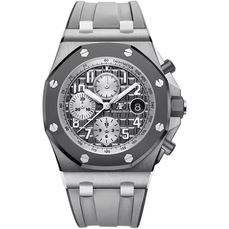 Audemars Piguet Royal Oak Offshore Grey Dial Ghost Chronograph Titanium Rubber Strap 42mm - Image 1