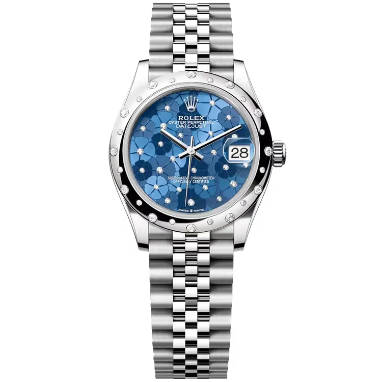 Rolex Datejust 31 Blue Motif Dial Stainless Steel Star Diamond Bezel Jubilee Bracelet 31mm - Image 1