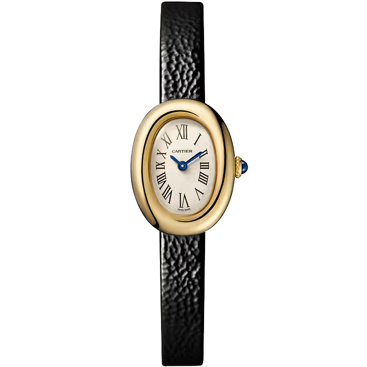 Cartier Baignoire White Dial Mini Model Yellow Gold Leather Bracelet 25mm - Image 1