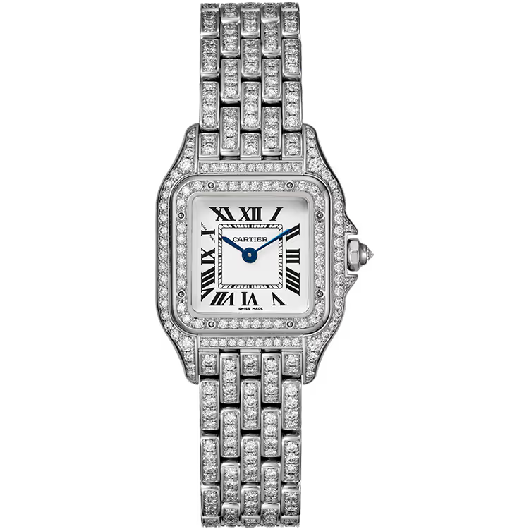 Cartier Panthere White Dial Small Model White Gold Diamond Bezel Diamond Bracelet 30mm - Image 1
