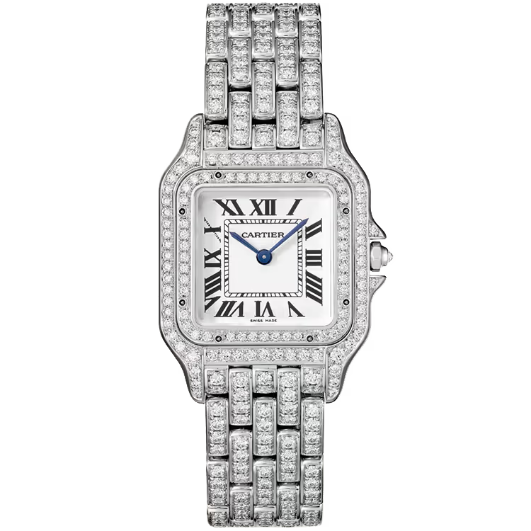 Cartier Panthere White Dial Medium Model White Gold Diamond Bezel Diamond Bracelet 37mm - Image 1