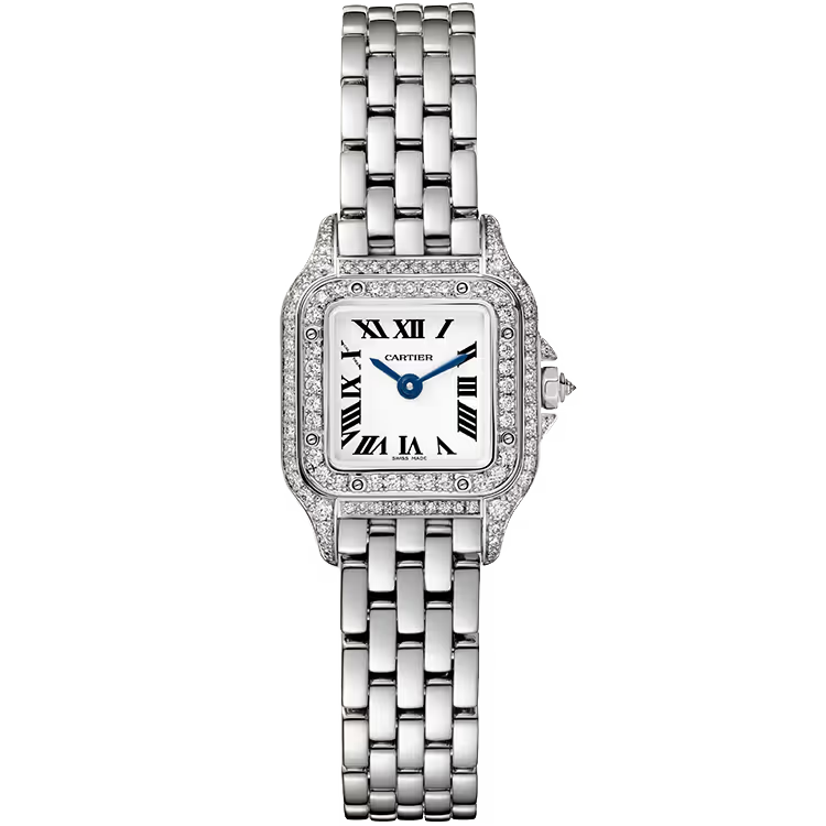 Cartier Panthere White Dial Mini Model White Gold Diamond Bezel 25mm - Image 1