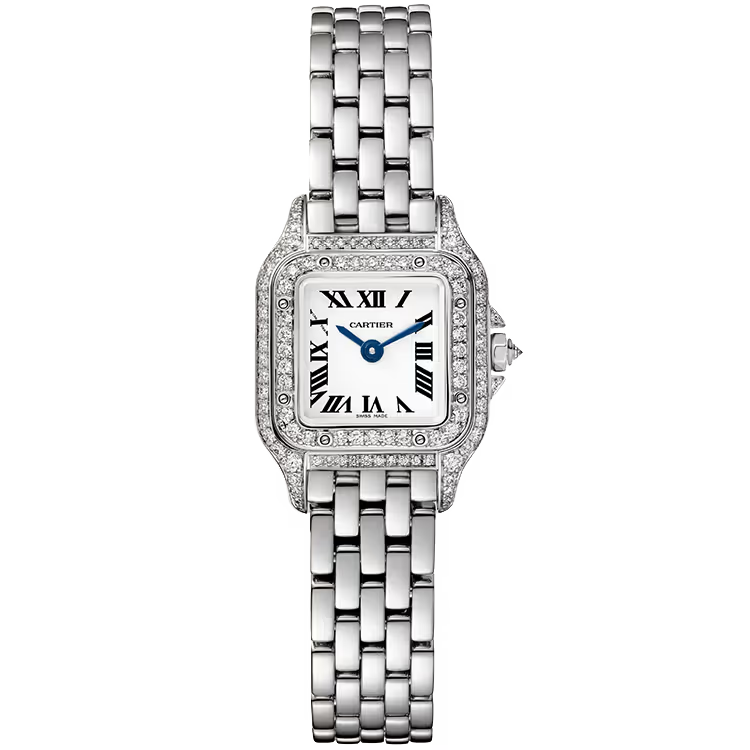 Cartier Panthere White Dial Mini Model White Gold Diamond Bezel 25mm - Image 1