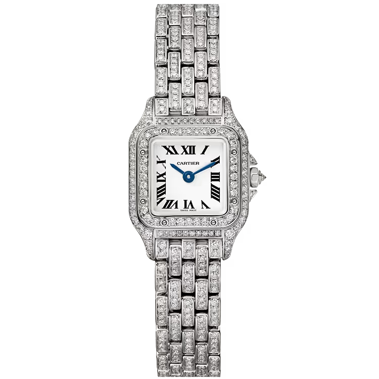 Cartier Panthere White Dial Mini Model White Gold Diamond Bezel Diamond Bracelet 25mm - Image 1