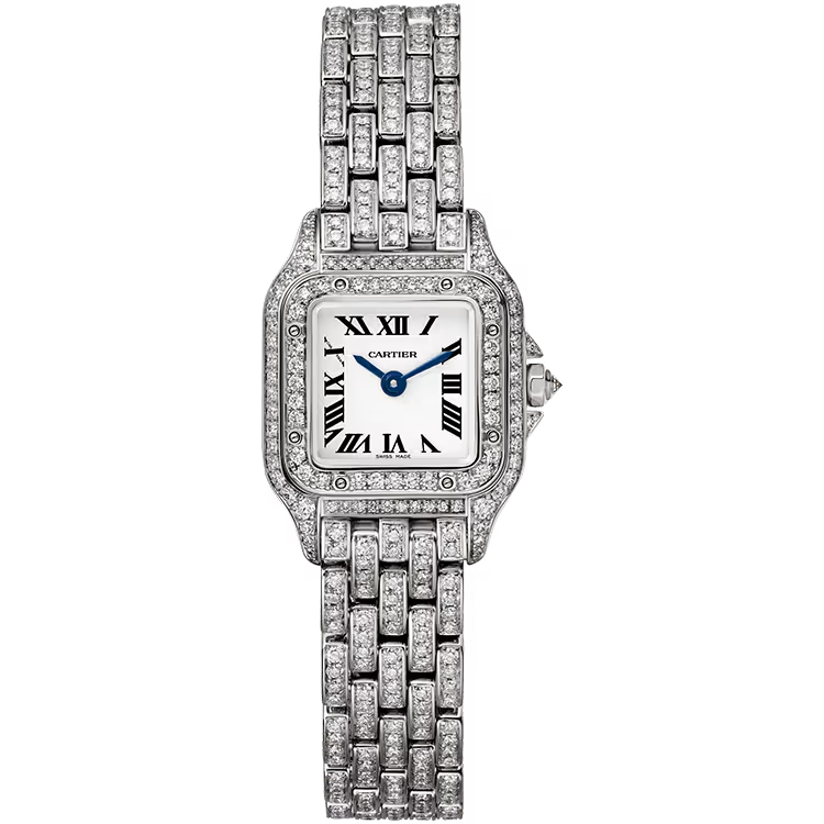 Cartier Panthere White Dial Mini Model White Gold Diamond Bezel Diamond Bracelet 25mm - Image 1