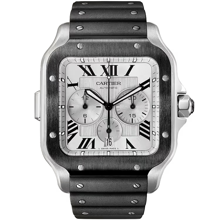 Cartier Santos Silver Dial Extra-Large Model Chronograph Stainless Steel 51mm - Image 1