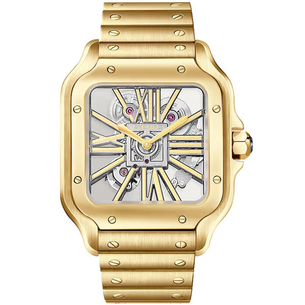 Cartier Santos Skeleton Dial Large Model Yellow Gold 40mm