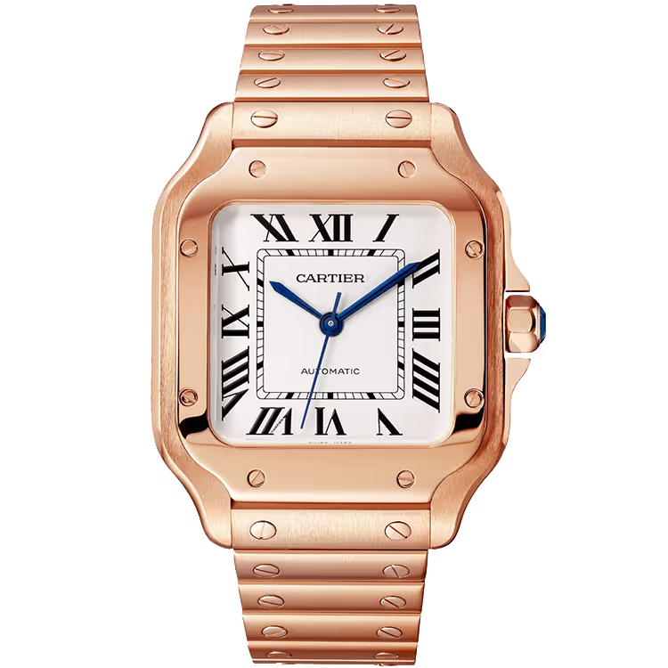 Cartier Santos White Dial Medium Model Rose Gold 35mm - Image 1