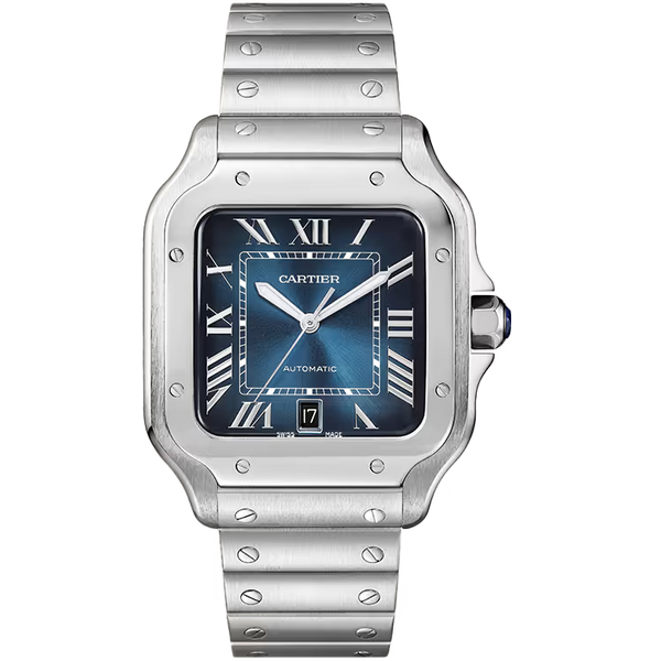 Cartier Santos Blue Dial Large Model Stainless Steel 40mm