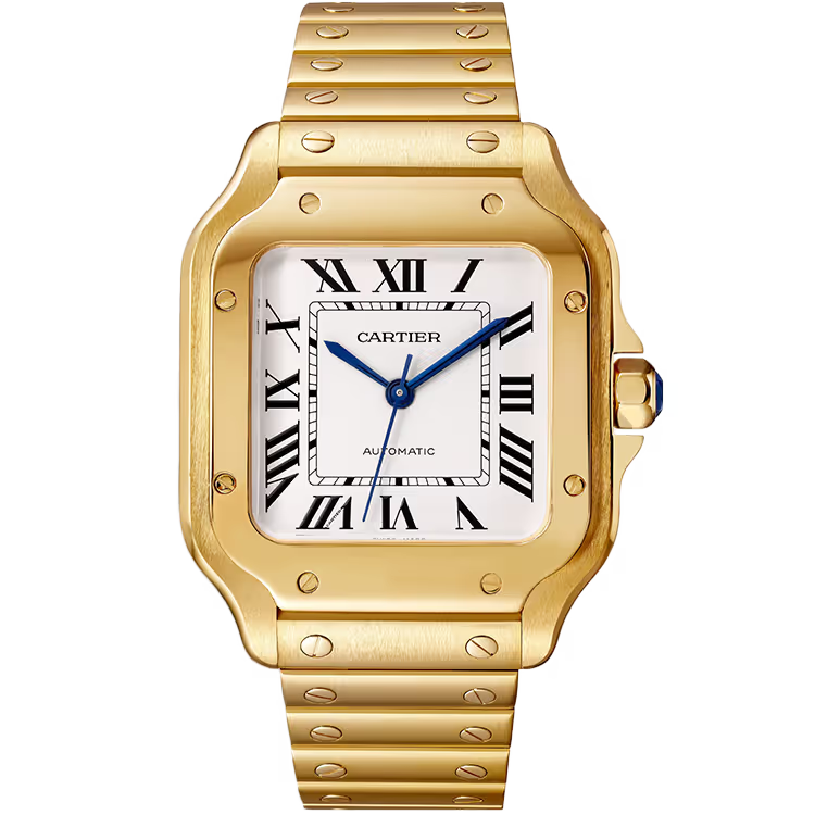 Cartier Santos White Dial Medium Model Yellow Gold 35mm - Image 1