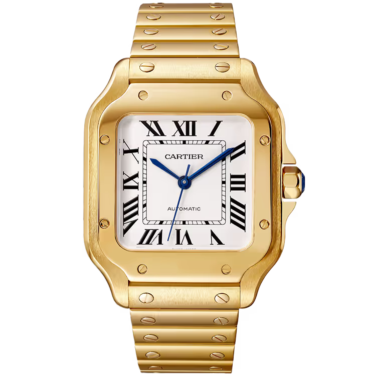 Cartier Santos White Dial Medium Model Yellow Gold 42mm - Image 1
