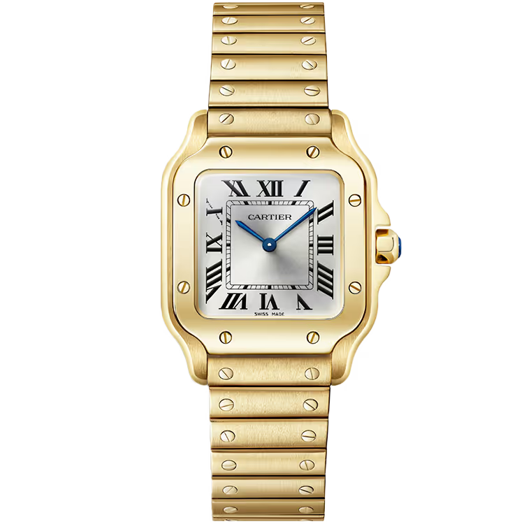Cartier Santos Silver Dial Small Model Yellow Gold 27mm - Image 1