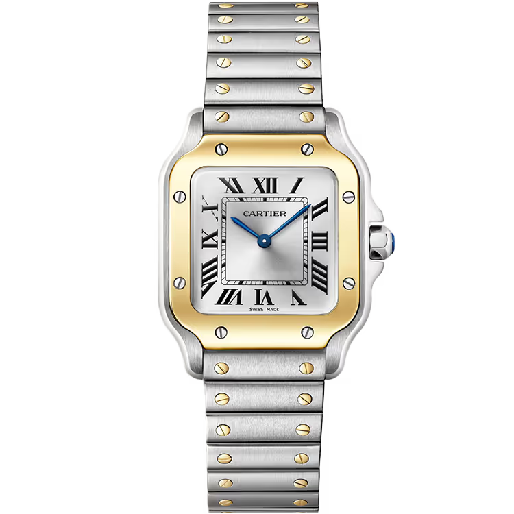 Cartier Santos Silver Dial Small Model Steel & Yellow Gold 27mm - Image 1