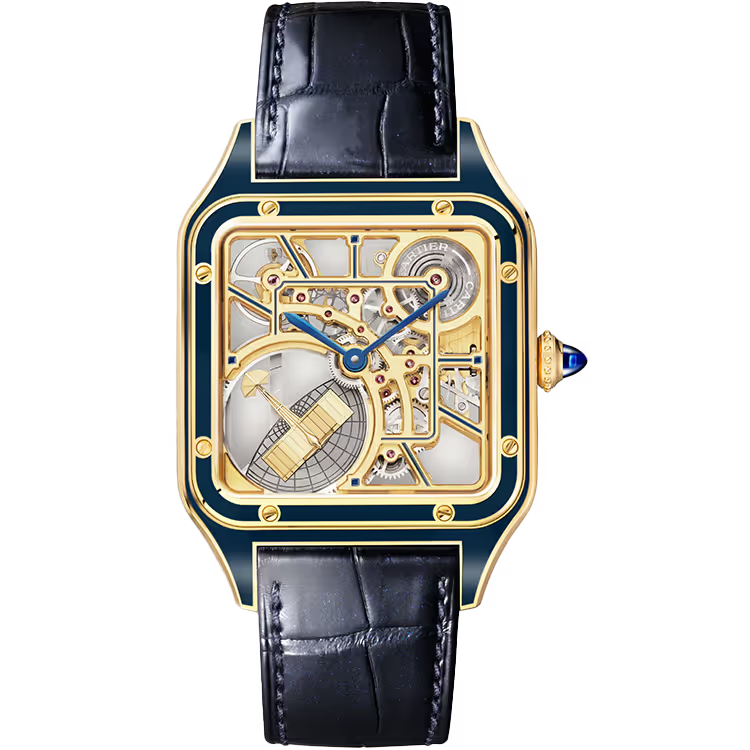 Cartier Santos Skeleton Dial Large Model Yellow Gold 31mm - Image 1