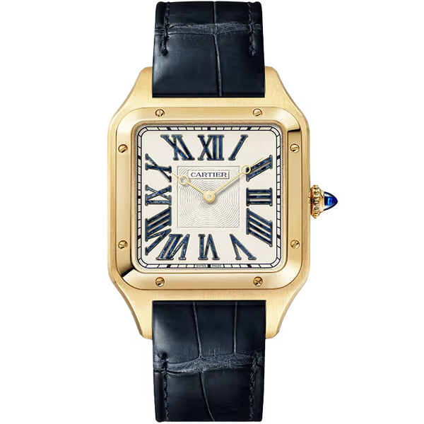 Cartier Santos Beige Dial Extra-Large Model Yellow Gold Leather Bracelet 47mm - Limited 200