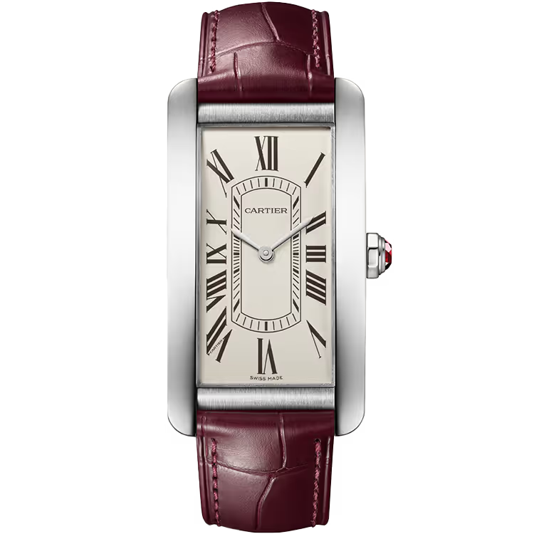 Cartier Tank Beige Dial Americaine Large Model Platinum Leather Bracelet 44mm - Image 1
