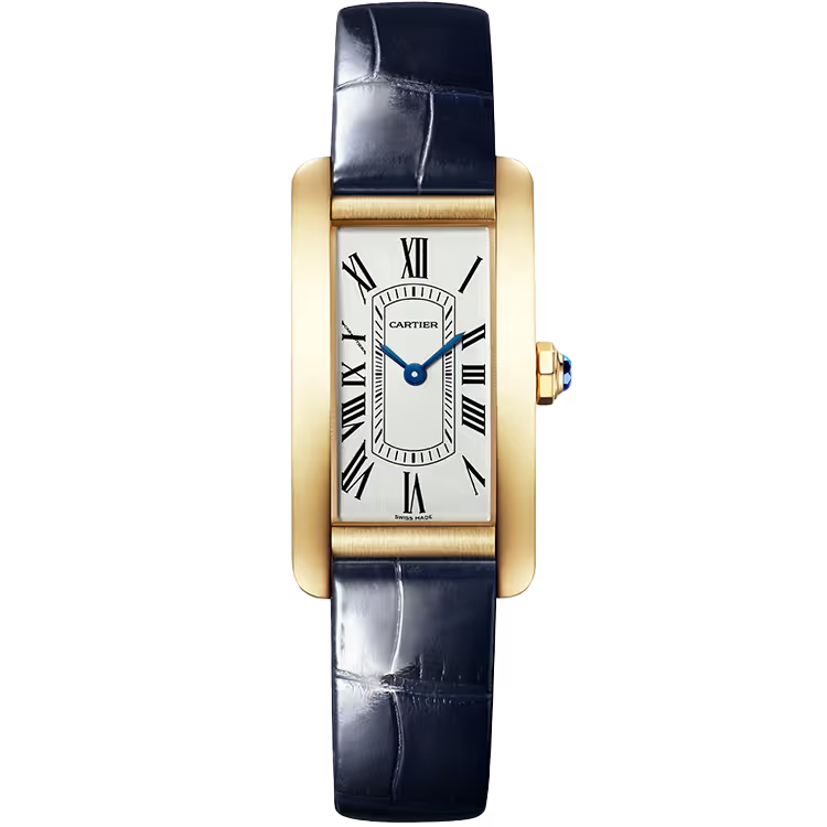 Cartier Tank White Dial Americaine Small Model Yellow Gold Leather Bracelet 35mm - Image 1