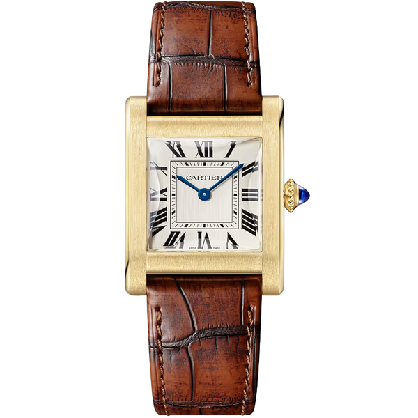 Cartier Tank White Dial Normale Yellow Gold Leather Bracelet 33mm - Limited 200