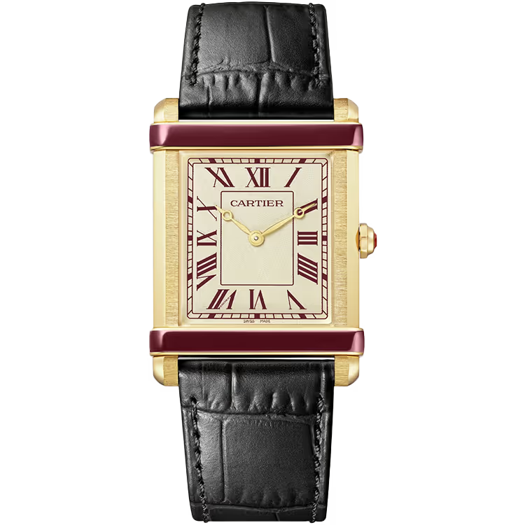 Cartier Tank Silver Dial Chinoise China Edition Yellow Gold Leather Bracelet 40mm - Image 1