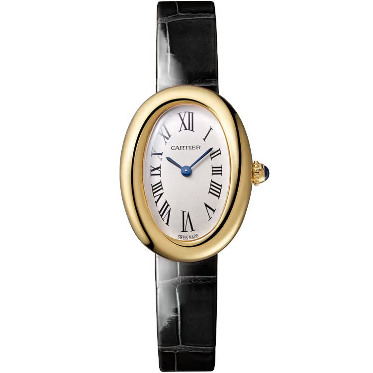 Cartier Baignoire White Dial Small Model Yellow Gold Leather Bracelet 31mm - Image 1