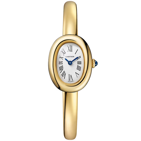 Cartier Baignoire White Dial Mini Model Size 17 Yellow Gold 25mm