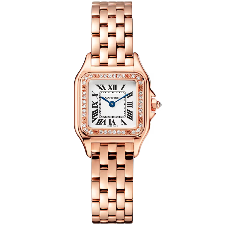 Cartier Panthere White Dial Small Model Rose Gold Diamond Bezel 22mm - Image 1