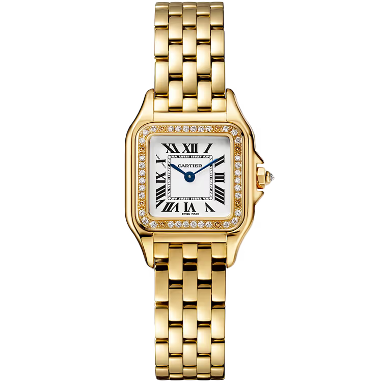 Cartier Panthere White Dial Small Model Yellow Gold Diamond Bezel 22mm - Image 1