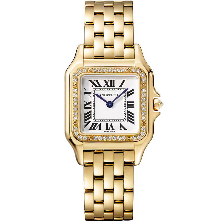 Cartier Panthere White Dial Medium Model Yellow Gold Diamond Bezel 27mm - Image 1